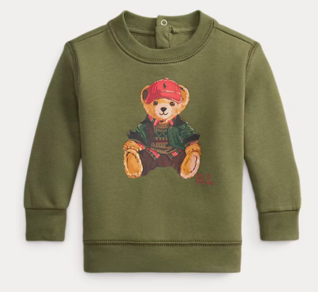 Ralph Lauren - trui met polo bear - olijfgroen