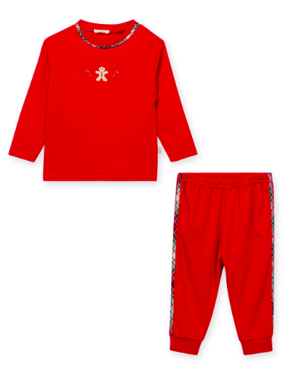 Baby Gi - 2 delige set met kerstkoekje - rood