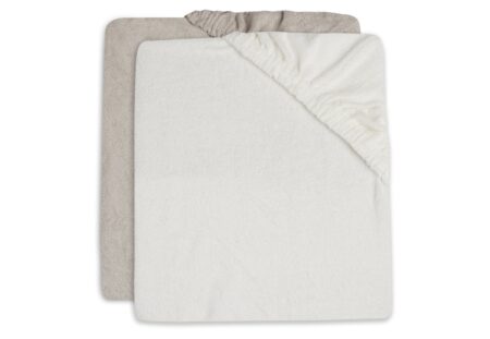 Jollein - Aankleedkussenhoes Badstof 50x70cm Ivory/Nougat (2pack)