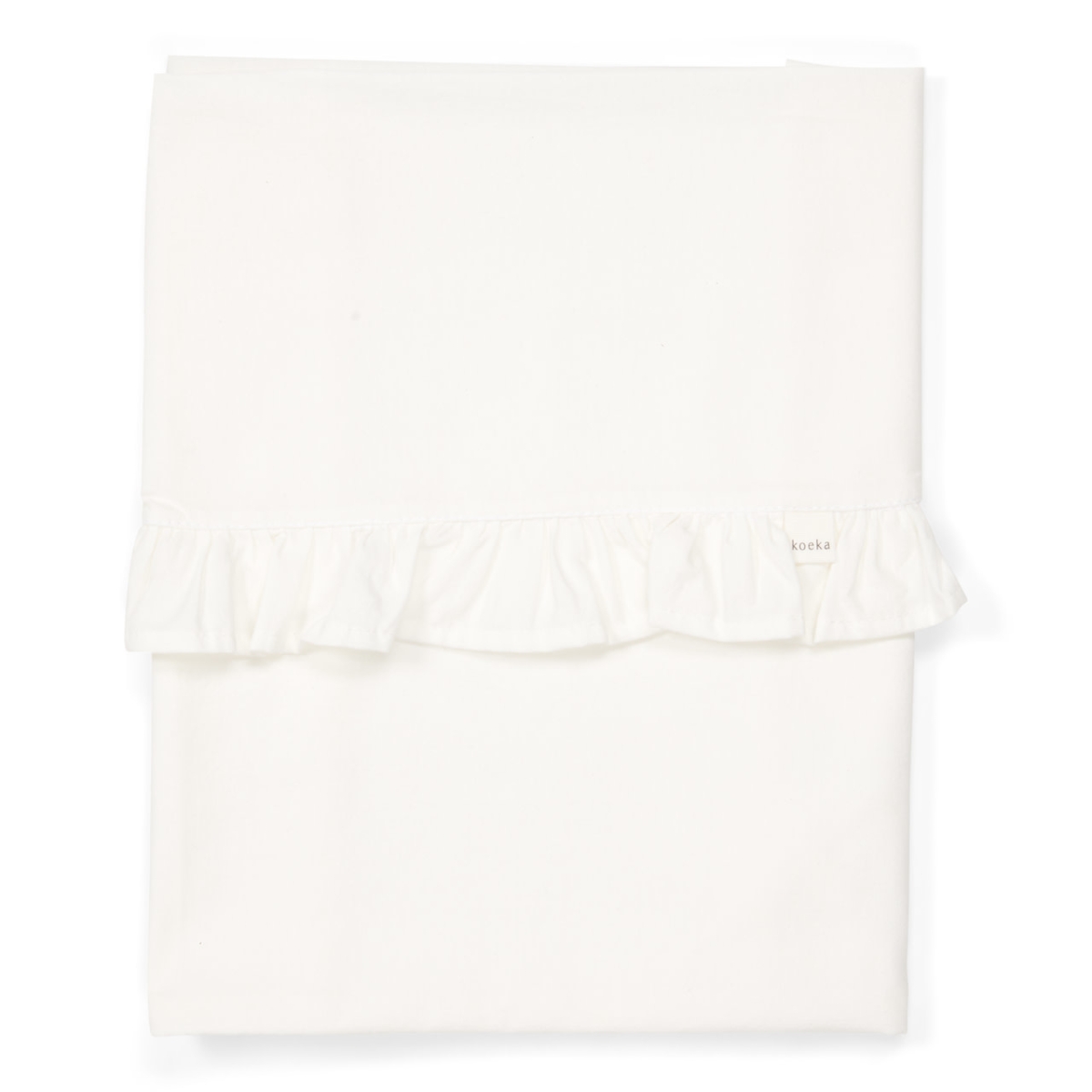 Koeka - Cot sheet Ruffle - warm white