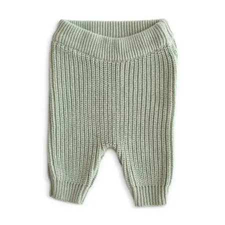 Mushie - Chunky Knit Pants - Light Mint