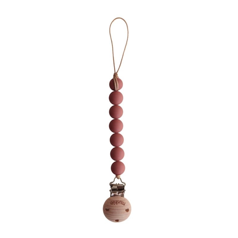 Mushie - Pacifier Clip Halo - Redwood