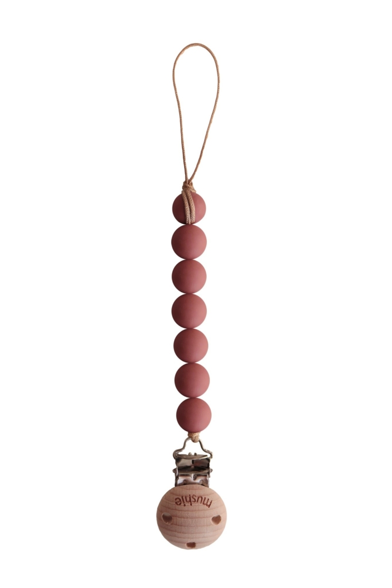 Mushie - Pacifier Clip Halo - Redwood