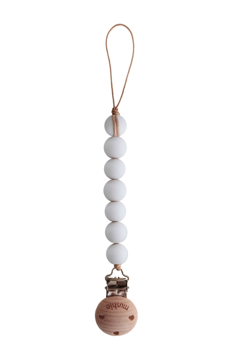 Mushie - Pacifier Clip Halo - White