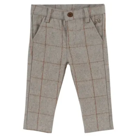 Natini - geruiten broek - beige