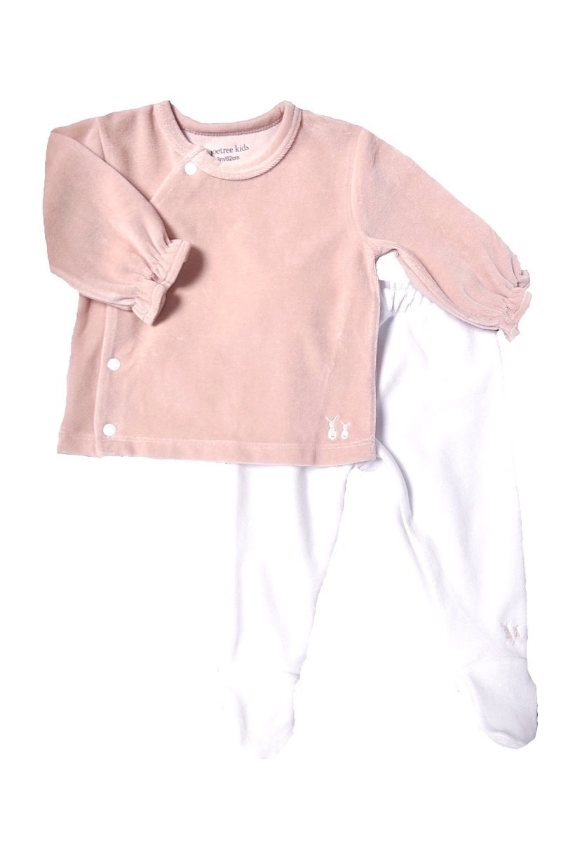 Poetree Kids - Comfy Velours Baby Set Blush Pink