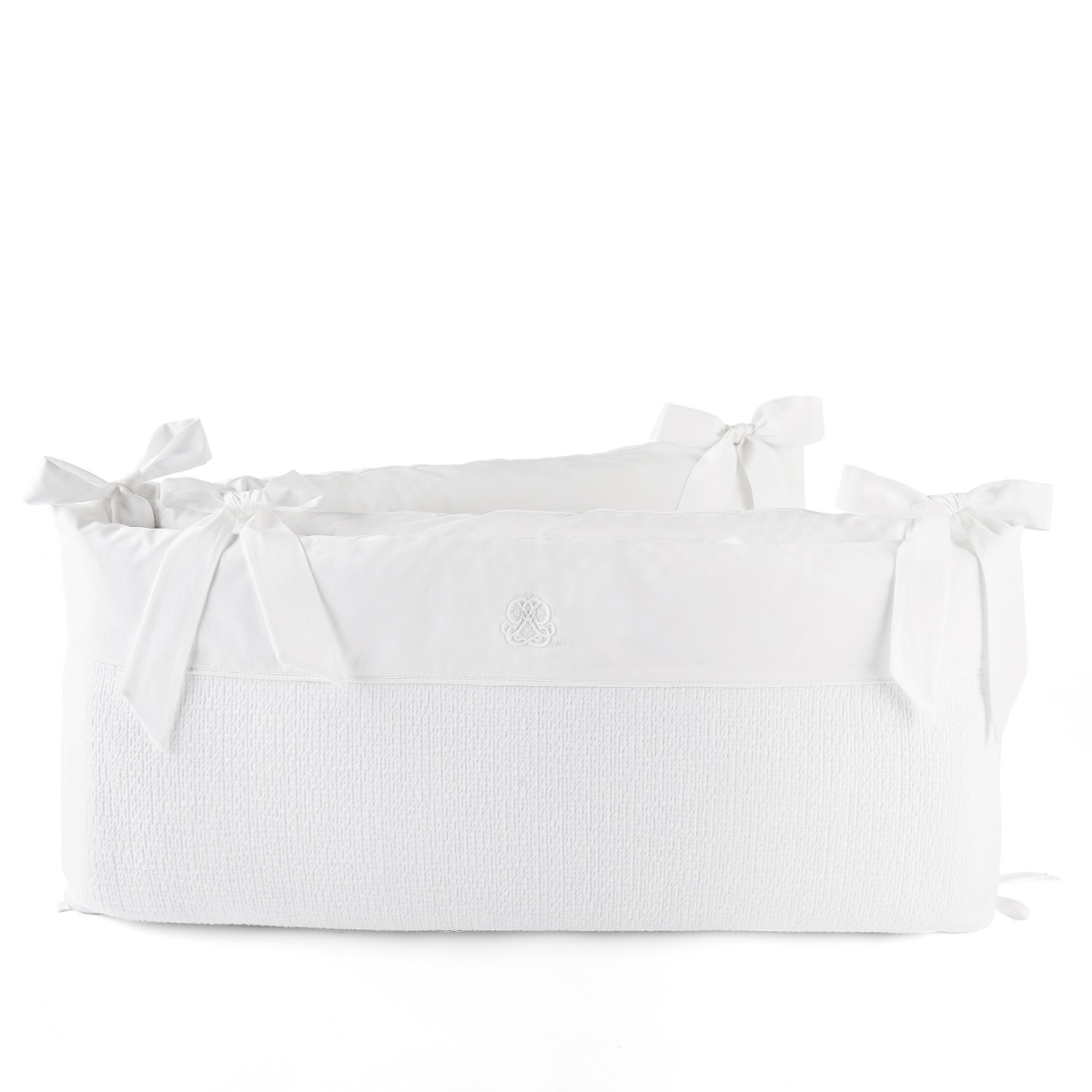 Theophile & Patachou - Bedbeschermer 70cm - Gewafeld (70x70x70cm) H:32cm Wit