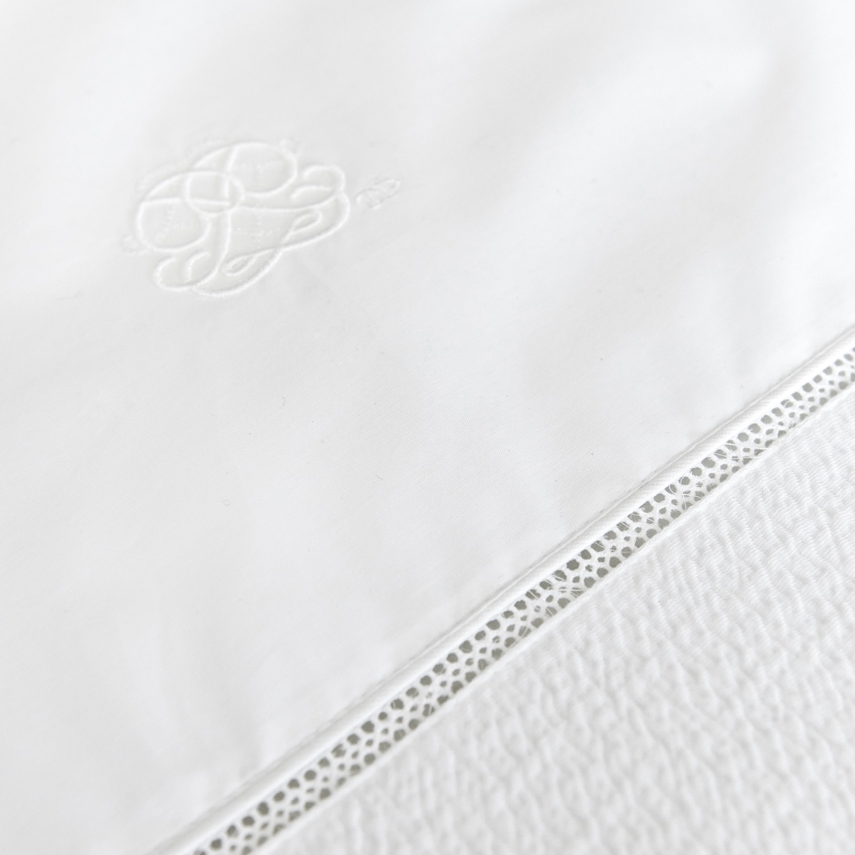Theophile & Patachou - Donsovertrek bed 100x135cm + sloop - Gewafeld Wit