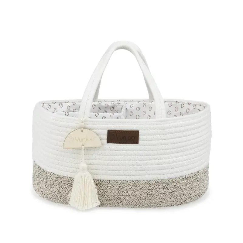 Yunioo - Diaper Caddy - White / Beige