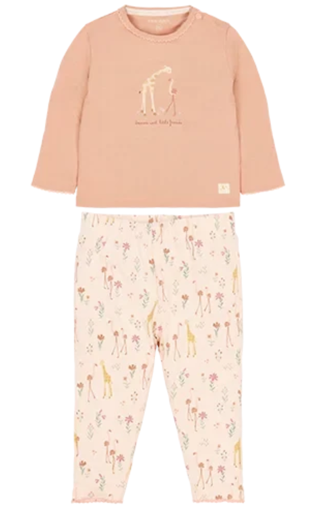 Little Dutch - 2-delige pyjama blooming safari - zacht roos