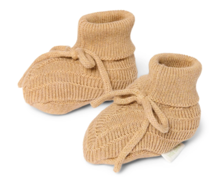 Little Dutch - gebreide slofjes soft tan - bruin