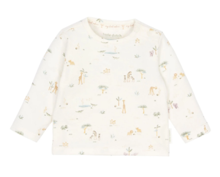 Little Dutch - t-schirt lange mouw little safari - wit