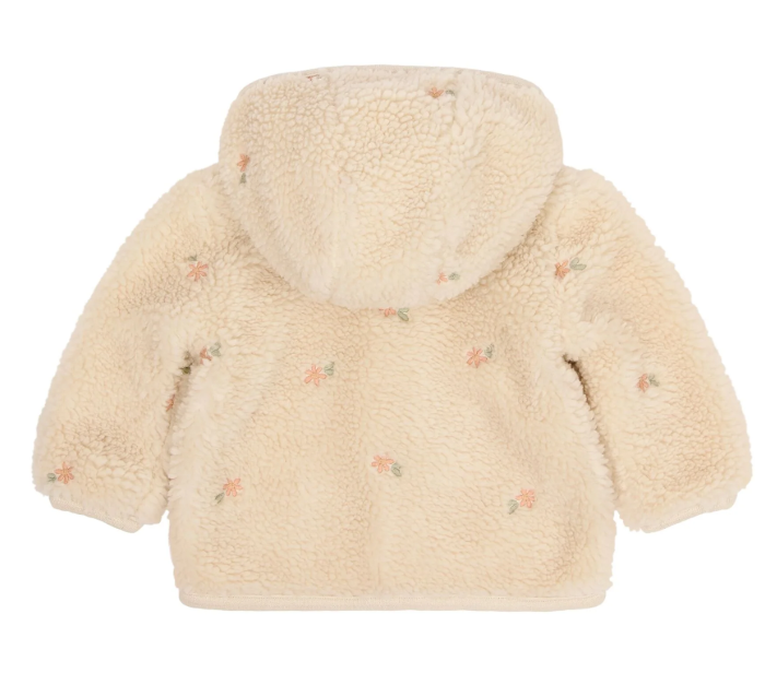 Little Dutch - teddy cardigan sand flowers - beige