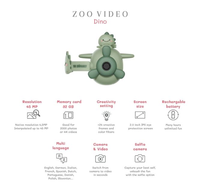 The zoofamily - zoo video - dino green - videocamera