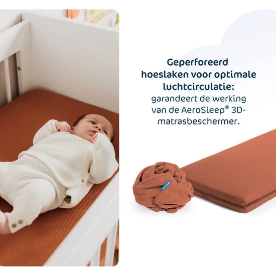 Aerosleep - Sleep Safe Fitted Sheet 120 x 60 Redwood