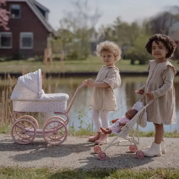 Little Dutch Toys - Metalen Poppenwagen Soft Flowers