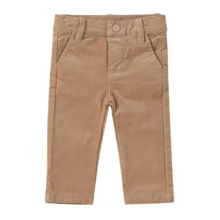 Natini - geribbelde broek - beige