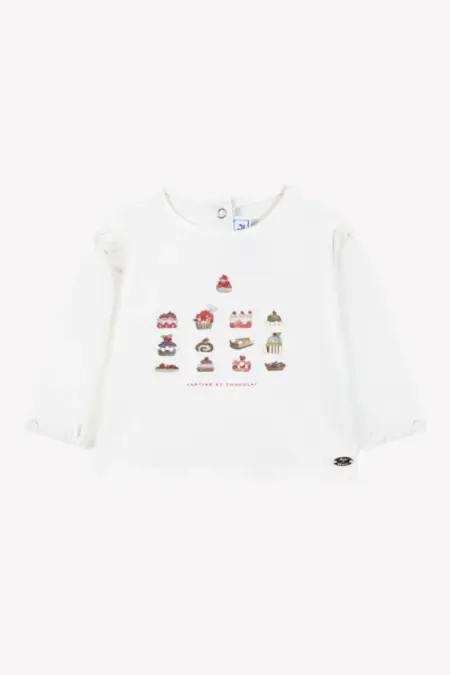 Tartine Et Chocolat - tshirt met lange mouwen kersentaarten - wit